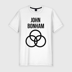 Мужская футболка хлопок Slim с принтом John Bonham   Led Zeppelin   legend в Белгороде, 92% хлопок, 8% лайкра | приталенный силуэт, круглый вырез ворота, длина до линии бедра, короткий рукав | 