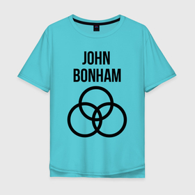 Мужская футболка хлопок Oversize с принтом John Bonham   Led Zeppelin   legend в Белгороде, 100% хлопок | свободный крой, круглый ворот, “спинка” длиннее передней части | 