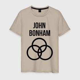 Мужская футболка хлопок с принтом John Bonham   Led Zeppelin   legend в Новосибирске, 100% хлопок | прямой крой, круглый вырез горловины, длина до линии бедер, слегка спущенное плечо. | 