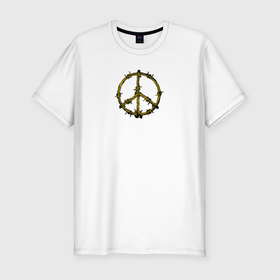 Мужская футболка хлопок Slim с принтом Пацифика символ мира в Курске, 92% хлопок, 8% лайкра | приталенный силуэт, круглый вырез ворота, длина до линии бедра, короткий рукав | 
