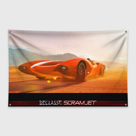 Флаг-баннер с принтом GTA 5 Declasse Screamjet Auto в Санкт-Петербурге, 100% полиэстер | размер 67 х 109 см, плотность ткани — 95 г/м2; по краям флага есть четыре люверса для крепления | 