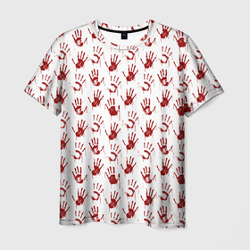Мужская футболка 3D с принтом Кровавая рука в Курске, 100% полиэфир | прямой крой, круглый вырез горловины, длина до линии бедер | Тематика изображения на принте: 