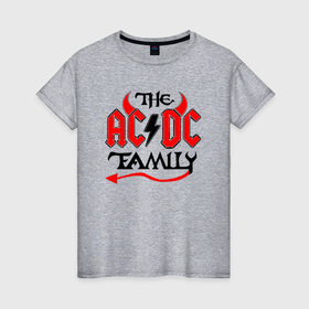 Женская футболка хлопок с принтом The ac dc family   Rock в Санкт-Петербурге, 100% хлопок | прямой крой, круглый вырез горловины, длина до линии бедер, слегка спущенное плечо | 