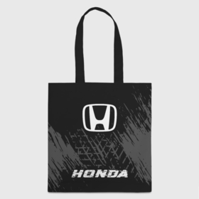 Шоппер 3D с принтом Honda speed шины на темном: символ, надпись в Екатеринбурге, 100% полиэстер | Плотность: 200 г/м2; Размер: 34×35 см; Высота лямок: 30 см | 
