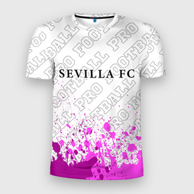 Мужская футболка 3D Slim с принтом Sevilla pro football: символ сверху в Петрозаводске, 100% полиэстер с улучшенными характеристиками | приталенный силуэт, круглая горловина, широкие плечи, сужается к линии бедра | 