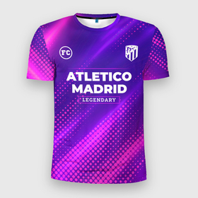 Мужская футболка 3D Slim с принтом Atletico Madrid legendary sport grunge в Ухте, 100% полиэстер с улучшенными характеристиками | приталенный силуэт, круглая горловина, широкие плечи, сужается к линии бедра | 