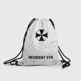 Рюкзак-мешок 3D с принтом Resident Evil glitch на светлом фоне: символ, надпись в Екатеринбурге, 100% полиэстер | плотность ткани — 200 г/м2, размер — 35 х 45 см; лямки — толстые шнурки, застежка на шнуровке, без карманов и подкладки | 