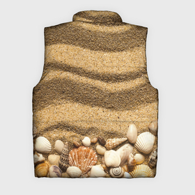 Мужской жилет утепленный 3D с принтом Ракушки на песчаном берегу в Новосибирске,  |  | Тематика изображения на принте: 