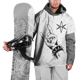 Накидка на куртку 3D с принтом Bring Me the Horizon и рок символ в Петрозаводске, 100% полиэстер |  | Тематика изображения на принте: 
