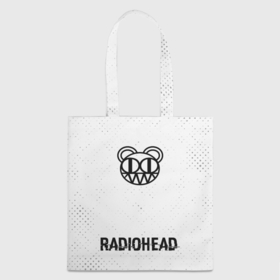 Шоппер 3D с принтом Radiohead glitch на светлом фоне: символ, надпись в Санкт-Петербурге, 100% полиэстер | Плотность: 200 г/м2; Размер: 34×35 см; Высота лямок: 30 см | 