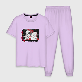 Мужская пижама хлопок с принтом Allen Walker and Yuu Kanda   D Gray man , 100% хлопок | брюки и футболка прямого кроя, без карманов, на брюках мягкая резинка на поясе и по низу штанин
 | 