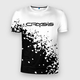 Мужская футболка 3D Slim с принтом Crysis текстура в Кировске, 100% полиэстер с улучшенными характеристиками | приталенный силуэт, круглая горловина, широкие плечи, сужается к линии бедра | 