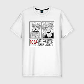 Мужская футболка хлопок Slim с принтом Toga: Smile в Тюмени, 92% хлопок, 8% лайкра | приталенный силуэт, круглый вырез ворота, длина до линии бедра, короткий рукав | 