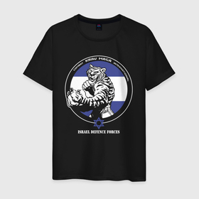 Мужская футболка хлопок с принтом Krav maga emblem tiger в Тюмени, 100% хлопок | прямой крой, круглый вырез горловины, длина до линии бедер, слегка спущенное плечо. | Тематика изображения на принте: 