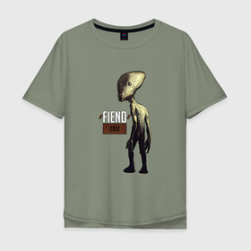 Мужская футболка хлопок Oversize с принтом FIEND 2012   рок группа в Курске, 100% хлопок | свободный крой, круглый ворот, “спинка” длиннее передней части | Тематика изображения на принте: 