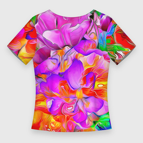 Женская футболка 3D Slim с принтом Flower Illusion в Тюмени,  |  | 
