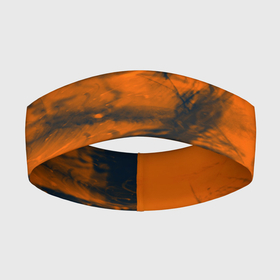 Повязка на голову 3D с принтом Абстрактная оранжевая поверхность и чёрные тени в Екатеринбурге,  |  | 