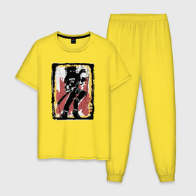Мужская пижама хлопок с принтом Рамоунс в Курске, 100% хлопок | брюки и футболка прямого кроя, без карманов, на брюках мягкая резинка на поясе и по низу штанин
 | 