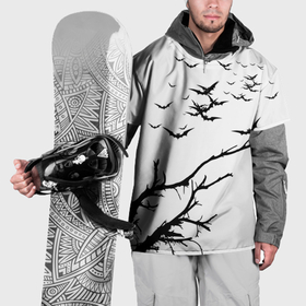 Накидка на куртку 3D с принтом Черные Летучие Мыши в Петрозаводске, 100% полиэстер |  | Тематика изображения на принте: 