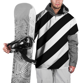 Накидка на куртку 3D с принтом Черно белые полоски в Курске, 100% полиэстер |  | 