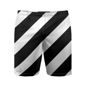 Мужские шорты спортивные с принтом Черно белые полоски в Кировске,  |  | 