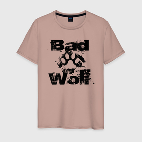 Мужская футболка хлопок с принтом Bad Wolf   Злой волк , 100% хлопок | прямой крой, круглый вырез горловины, длина до линии бедер, слегка спущенное плечо. | Тематика изображения на принте: 