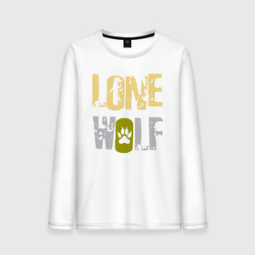 Мужской лонгслив хлопок с принтом Lone Wolf   одинокий волк в Тюмени, 100% хлопок |  | Тематика изображения на принте: 