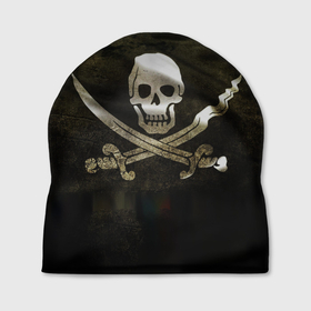 Шапка 3D с принтом Пиратский флаг   череп с ножами в Тюмени, 100% полиэстер | универсальный размер, печать по всей поверхности изделия | 