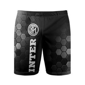 Мужские шорты спортивные с принтом Inter sport на темном фоне: по вертикали ,  |  | 