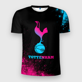 Мужская футболка 3D Slim с принтом Tottenham   neon gradient , 100% полиэстер с улучшенными характеристиками | приталенный силуэт, круглая горловина, широкие плечи, сужается к линии бедра | 