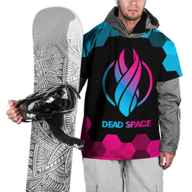 Накидка на куртку 3D с принтом Dead Space   neon gradient в Екатеринбурге, 100% полиэстер |  | 