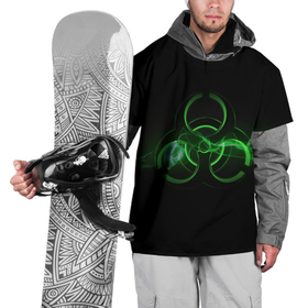 Накидка на куртку 3D с принтом Радиация   зелёный знак в Курске, 100% полиэстер |  | 