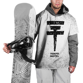 Накидка на куртку 3D с принтом Tokio Hotel с потертостями на светлом фоне в Тюмени, 100% полиэстер |  | Тематика изображения на принте: 