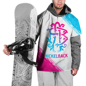 Накидка на куртку 3D с принтом Nickelback neon gradient style в Екатеринбурге, 100% полиэстер |  | 