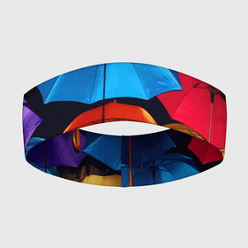 Повязка на голову 3D с принтом Разноцветные зонтики   композиция в Новосибирске,  |  | 