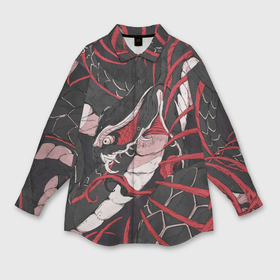 Мужская рубашка oversize 3D с принтом Японская змея уроборос в Кировске,  |  | Тематика изображения на принте: 