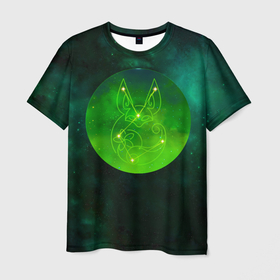 Мужская футболка 3D с принтом Тигнари созвездие Genshin Impact в Кировске, 100% полиэфир | прямой крой, круглый вырез горловины, длина до линии бедер | Тематика изображения на принте: 
