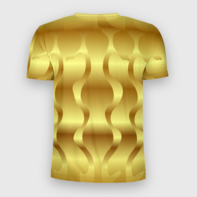 Мужская футболка 3D Slim с принтом Золото абстрактная графика , 100% полиэстер с улучшенными характеристиками | приталенный силуэт, круглая горловина, широкие плечи, сужается к линии бедра | 