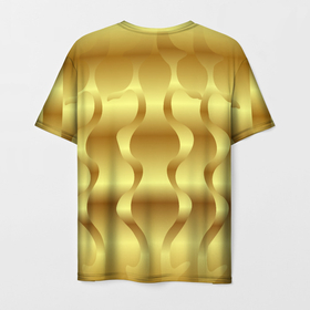 Мужская футболка 3D с принтом Золото абстрактная графика в Санкт-Петербурге, 100% полиэфир | прямой крой, круглый вырез горловины, длина до линии бедер | 