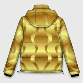 Мужская зимняя куртка 3D с принтом Золото абстрактная графика в Тюмени, верх — 100% полиэстер; подкладка — 100% полиэстер; утеплитель — 100% полиэстер | длина ниже бедра, свободный силуэт Оверсайз. Есть воротник-стойка, отстегивающийся капюшон и ветрозащитная планка. 

Боковые карманы с листочкой на кнопках и внутренний карман на молнии. | Тематика изображения на принте: 