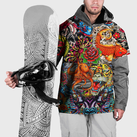 Накидка на куртку 3D с принтом Красочная иллюстрация в Новосибирске, 100% полиэстер |  | 