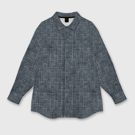 Мужская рубашка oversize 3D с принтом Черно синий текстурированный в елочку, под джинсу в Петрозаводске,  |  | 