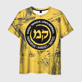 Мужская футболка 3D с принтом Krav maga national wrestling emblem в Тюмени, 100% полиэфир | прямой крой, круглый вырез горловины, длина до линии бедер | 