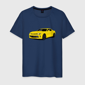 Мужская футболка хлопок с принтом Chevrolet Camaro American Car в Санкт-Петербурге, 100% хлопок | прямой крой, круглый вырез горловины, длина до линии бедер, слегка спущенное плечо. | 