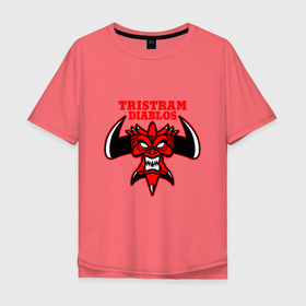 Мужская футболка хлопок Oversize с принтом Tristram Diablos в Тюмени, 100% хлопок | свободный крой, круглый ворот, “спинка” длиннее передней части | 