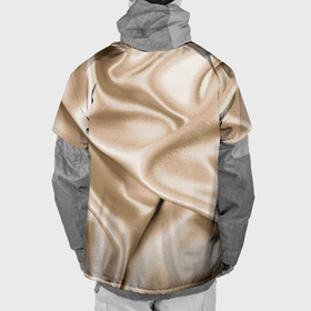 Накидка на куртку 3D с принтом Струящаяся золотистая ткань в Новосибирске, 100% полиэстер |  | 