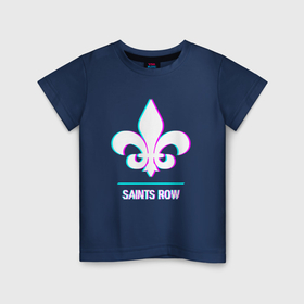 Детская футболка хлопок с принтом Saints Row в стиле glitch и баги графики в Тюмени, 100% хлопок | круглый вырез горловины, полуприлегающий силуэт, длина до линии бедер | 