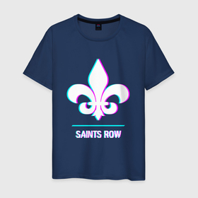 Мужская футболка хлопок с принтом Saints Row в стиле glitch и баги графики , 100% хлопок | прямой крой, круглый вырез горловины, длина до линии бедер, слегка спущенное плечо. | 