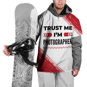 Накидка на куртку 3D с принтом Trust me Im photographer white в Санкт-Петербурге, 100% полиэстер |  | 