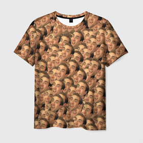 Мужская футболка 3D с принтом Николас Кейдж мем в Тюмени, 100% полиэфир | прямой крой, круглый вырез горловины, длина до линии бедер | 